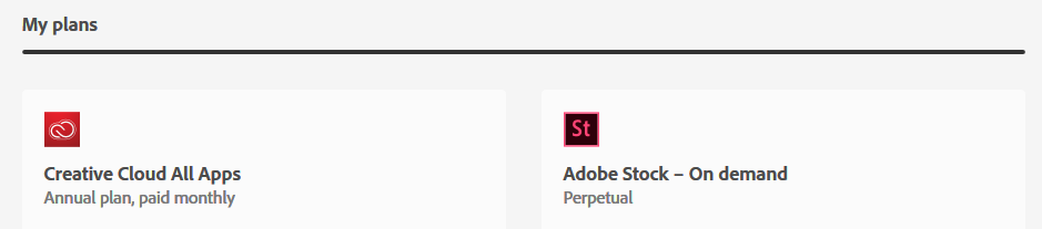 Adobe acct, My plan Capture.PNG